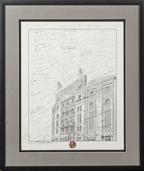 New York Yankees Multi-Signed Yankee Stadium Litho in Framed Display With 120+ Signatures (Including DiMaggio & Mantle) (JSA)